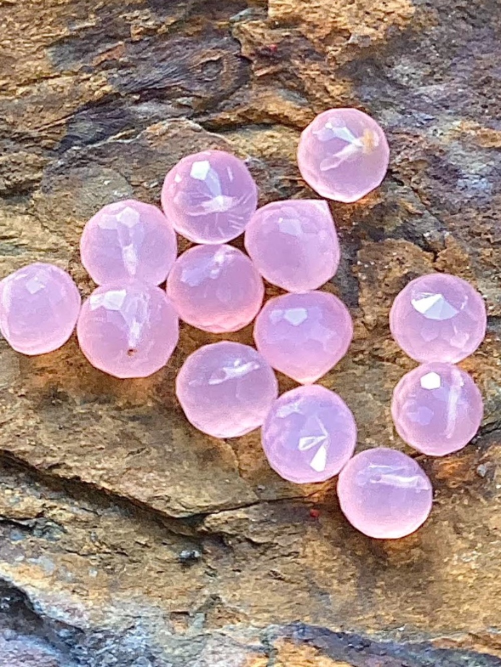 32.9 Carats Pink Chalcedony Beads, Drilled, NWT, 8mmx8mm